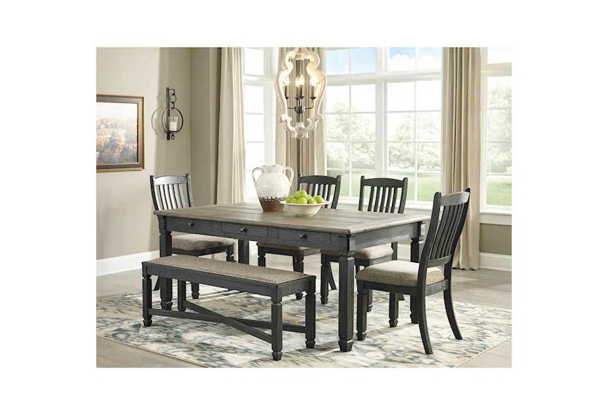 Tyler Creek Table and Chair Set with Bench by Ashley (Signature Design) at Johnny Janosik