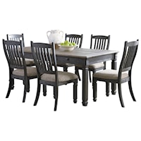 Relaxed Vintage 7-Piece Table and Chair Set