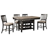 Signature Tyler Creek 5-Piece Counter Table and Stool Set