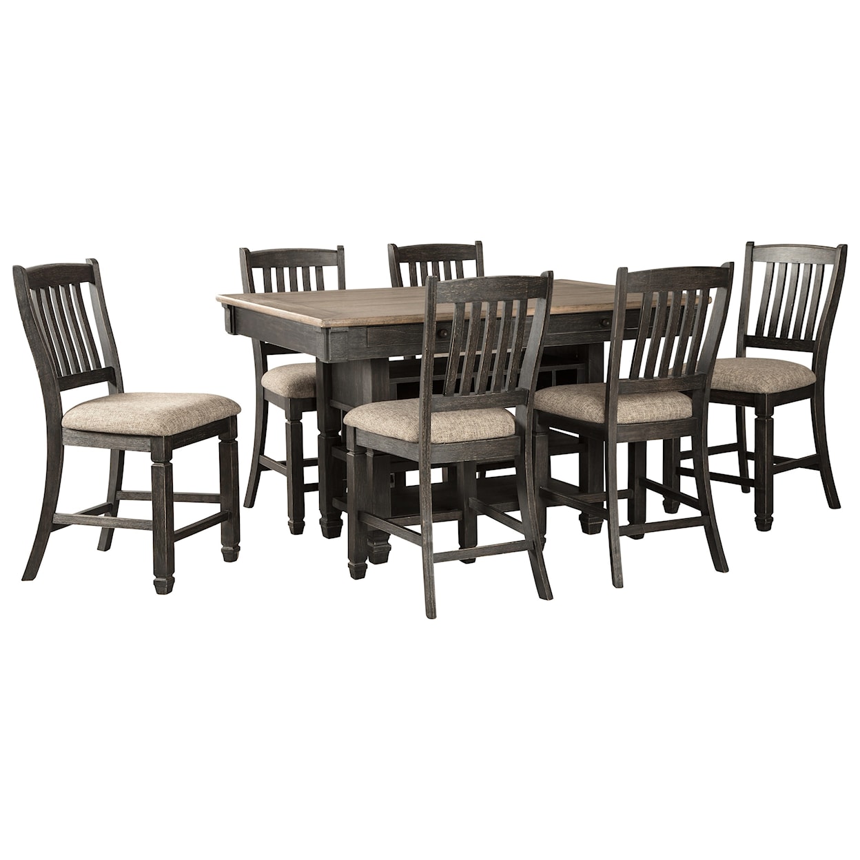 Signature Design by Ashley Tyler Creek 7-Piece Counter Table and Stool Set