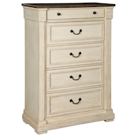 Relaxed Vintage Two-Tone Five Drawer Chest
