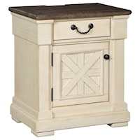 1-Drawer Nightstand with Built-In Outlets & USB Chargers