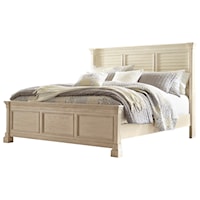 California King Louvered Headboard Panel Bed