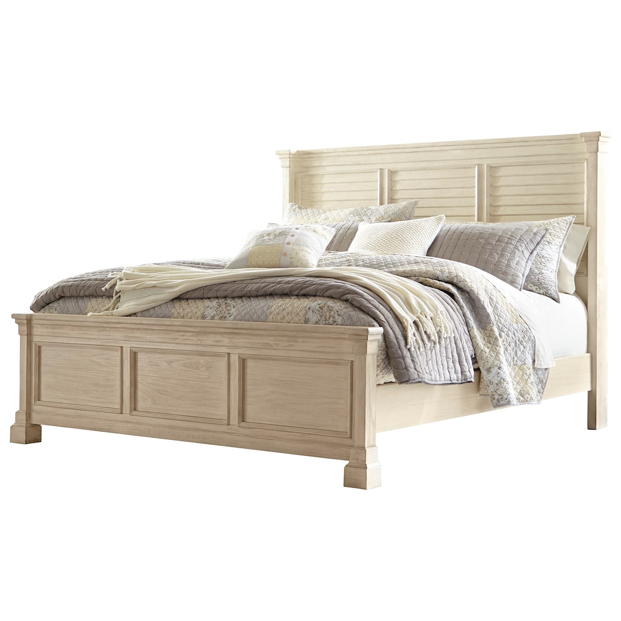 Signature Design by Ashley Bolanburg King Louvered Headboard Panel Bed