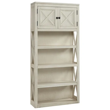 Large Open Bookcase with 2 Doors