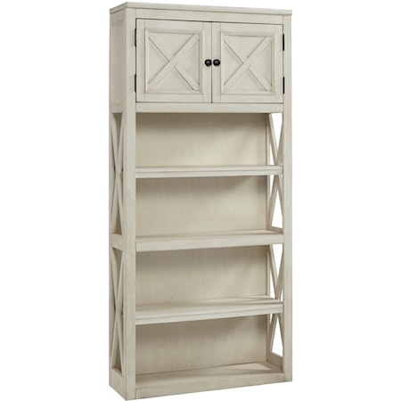 Large Open Bookcase with 2 Doors