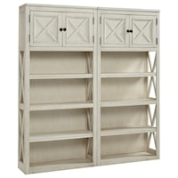 2 Large Open Bookcases with Doors