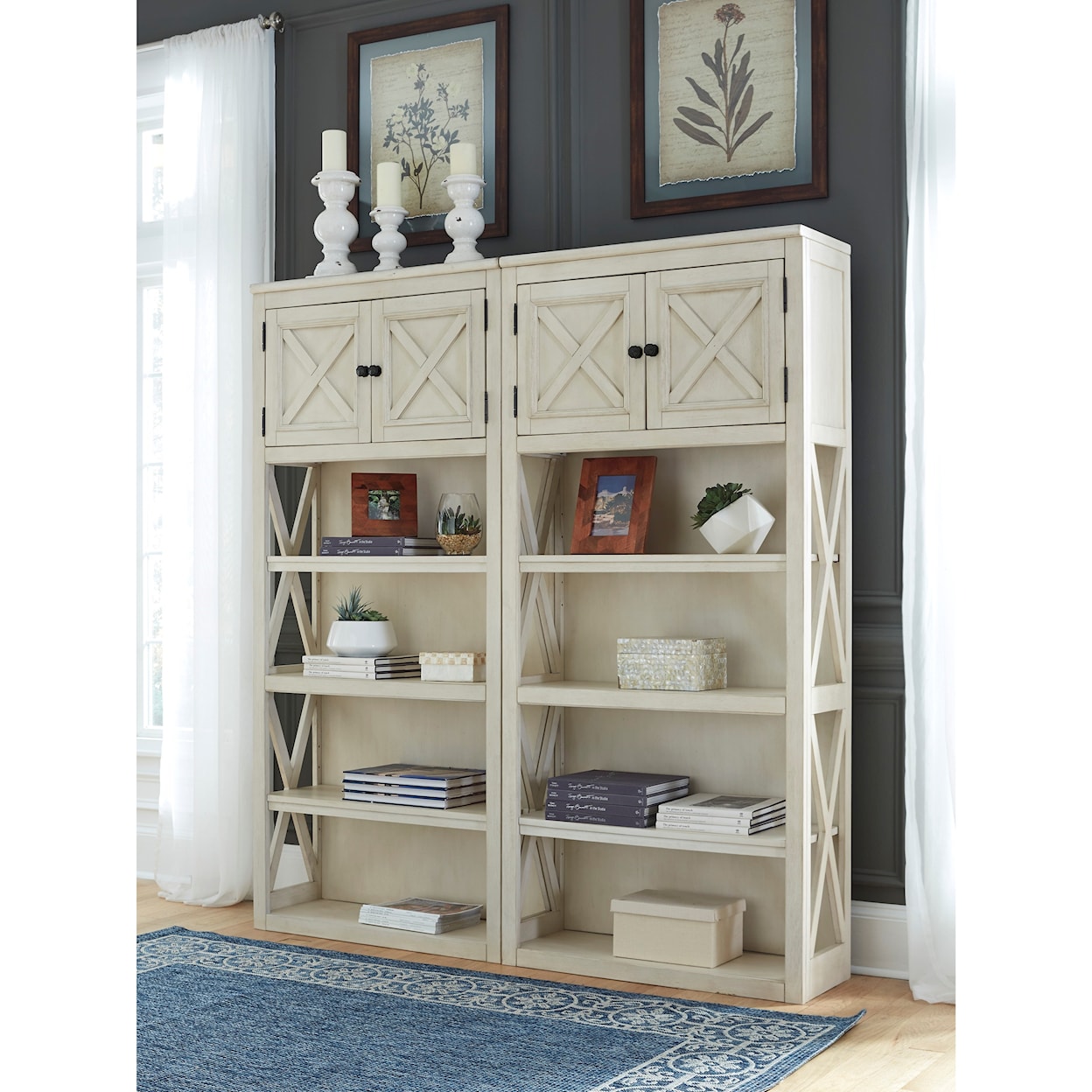 Signature Design by Ashley Bolanburg 2 Large Bookcases