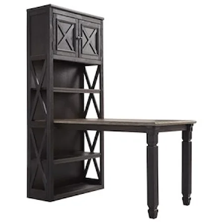 Return Desk with Bookcase