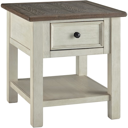 Rectangular End Table with Drawer