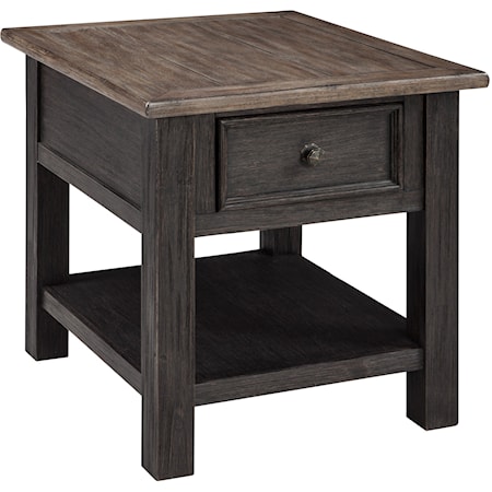 Rectangular End Table with Drawer