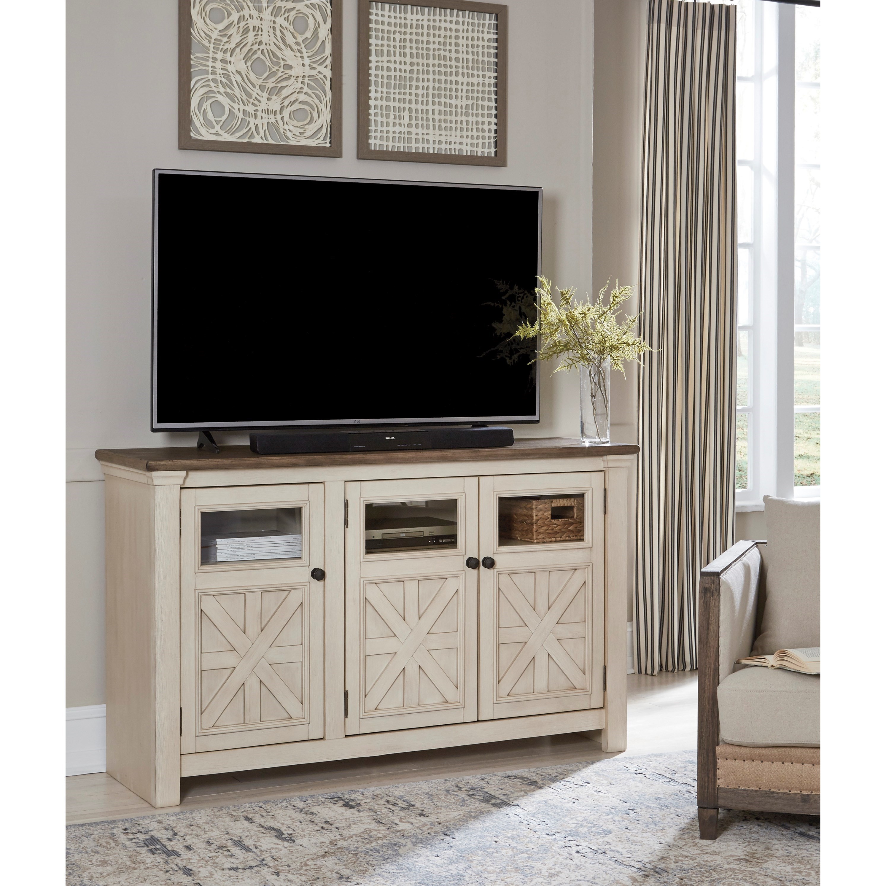 Ashley Signature Design Bolanburg 1351556 Large TV Stand with TwoTone