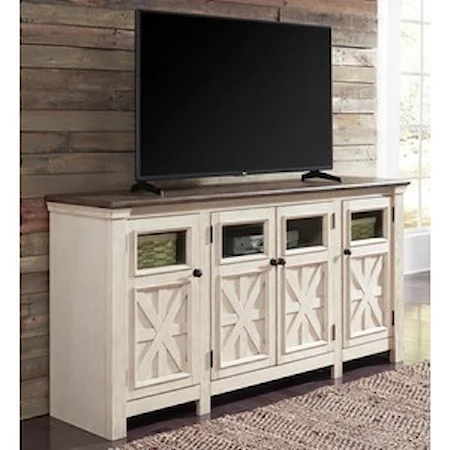 Two-Tone Finish Extra Large TV Stand