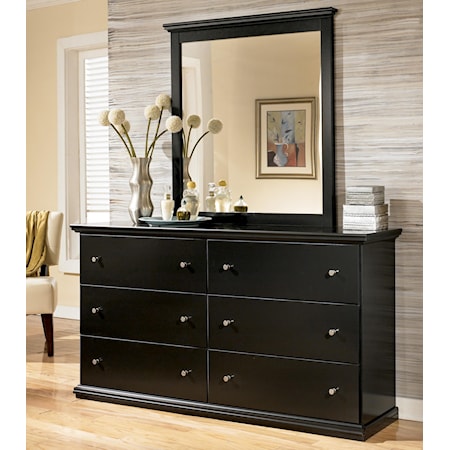 Casual 6 Drawer Dresser and Moulded Landscape Mirror