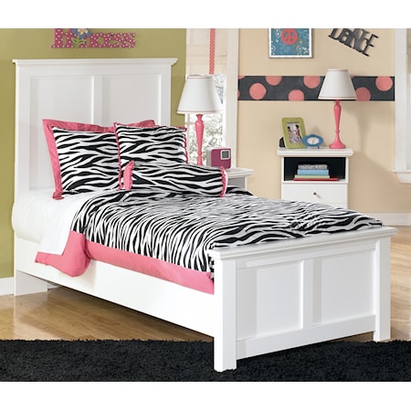 Twin Panel Bed with Simple Moulding