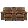 Ashley Furniture Signature Design Boxberg Double Reclining Loveseat with Console