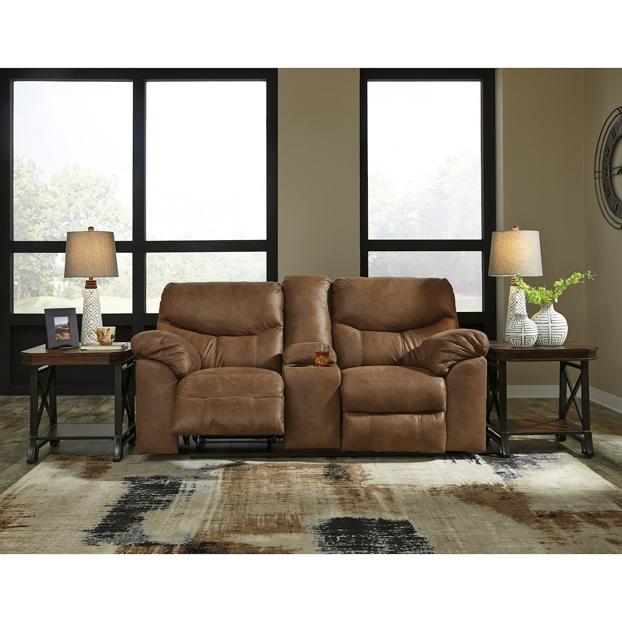 Michael Alan Select Boxberg Double Reclining Loveseat with Console