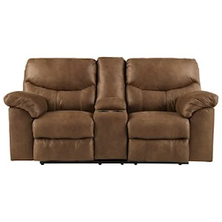 Casual Double Reclining Power Loveseat with Center Console