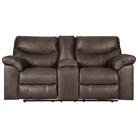 Casual Double Reclining Loveseat with Center Console