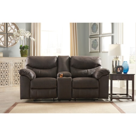 Double Reclining Loveseat with Console