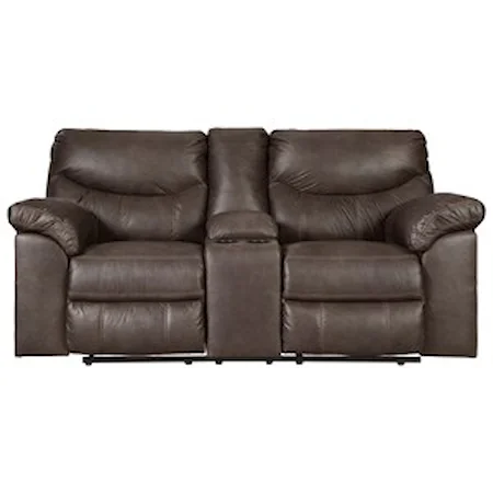 Casual Double Reclining Power Loveseat with Center Console