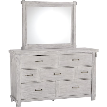 Dresser and Mirror Set