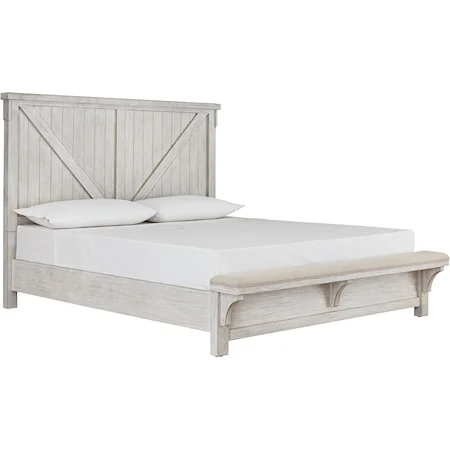 Queen Bed with Footboard Bench