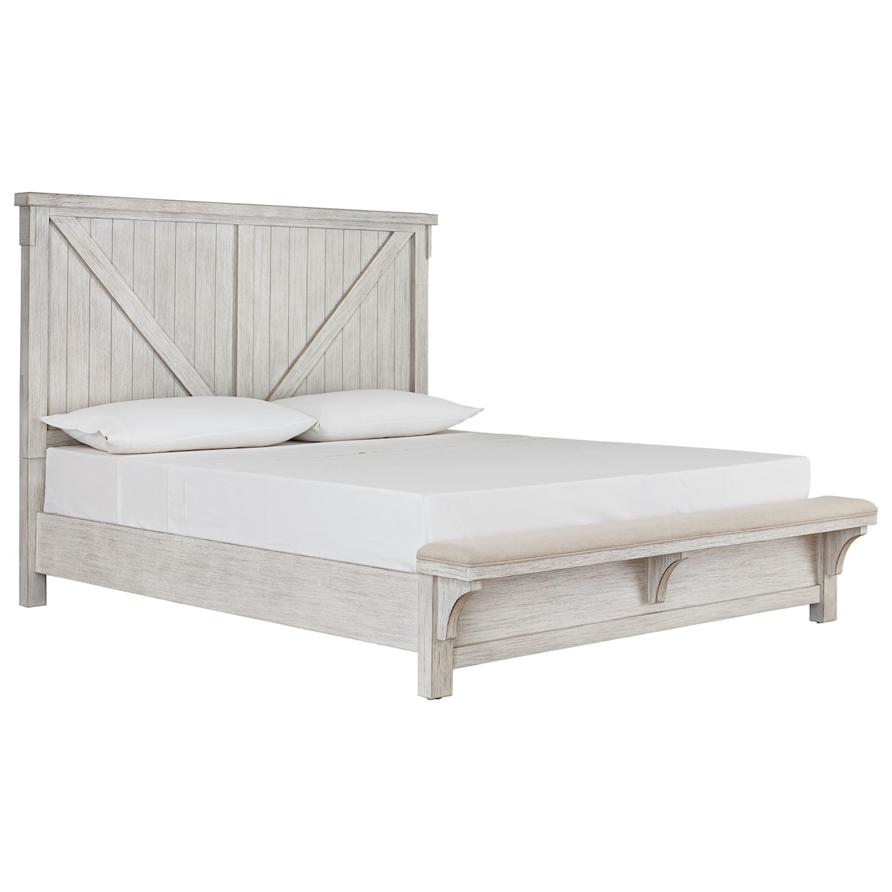 Ashley Signature Design Brashland Calfornia King Bed with Footboard Bench