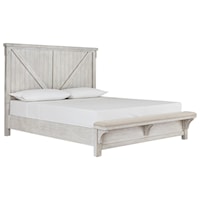 Queen Bed with Footboard Bench
