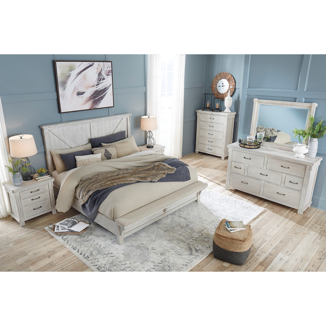 Signature Design by Ashley Brashland King Bed with Footboard Bench