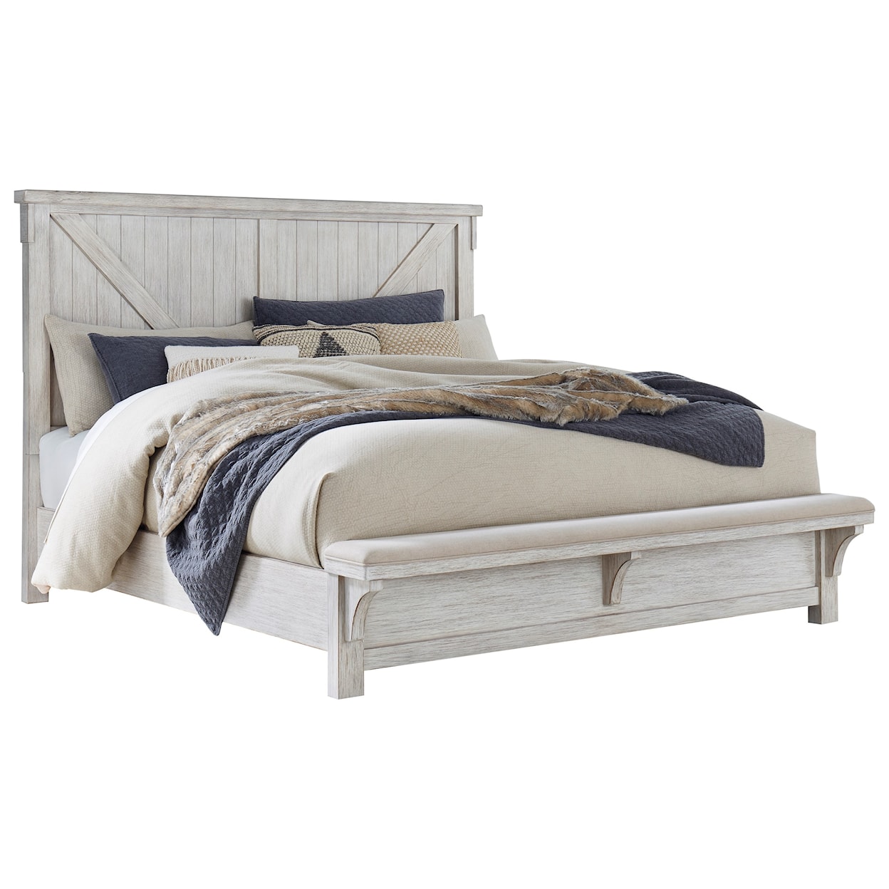 Signature Design Brashland Calfornia King Bed with Footboard Bench