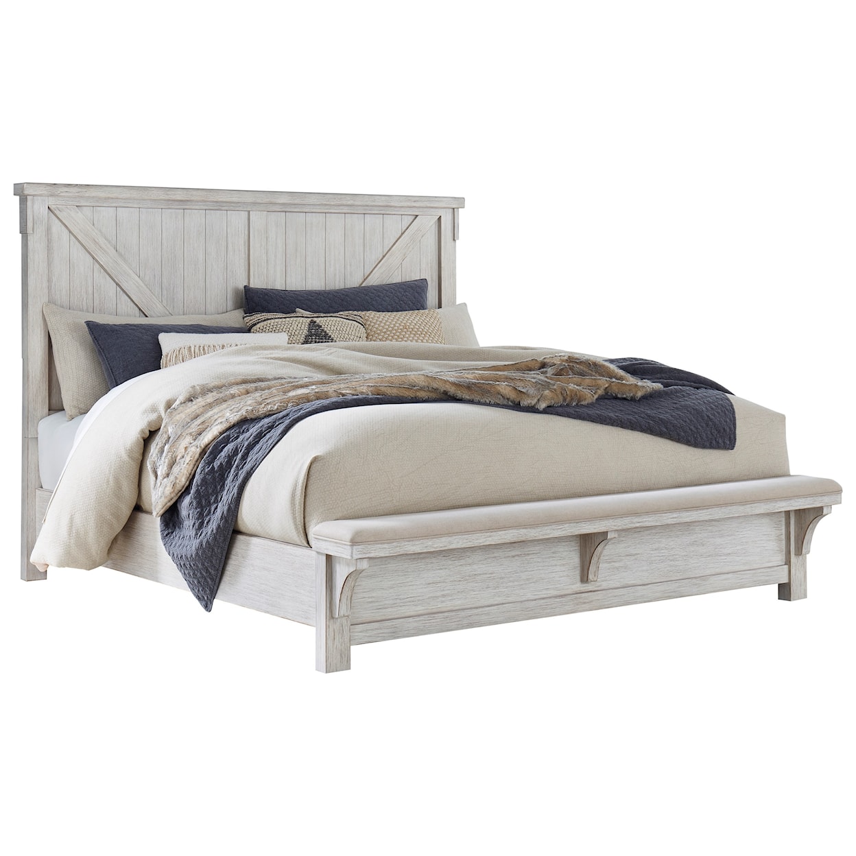 Signature Design by Ashley Furniture Brashland Queen Bed with Footboard Bench