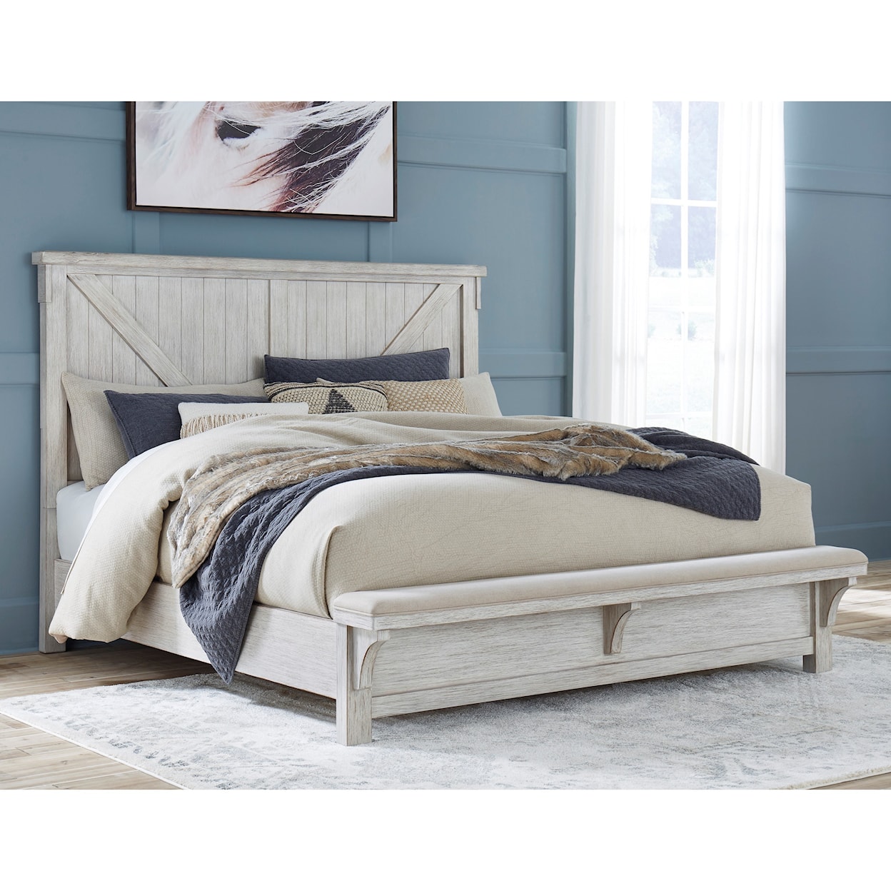 Signature Design by Ashley Brashland King Bed with Footboard Bench