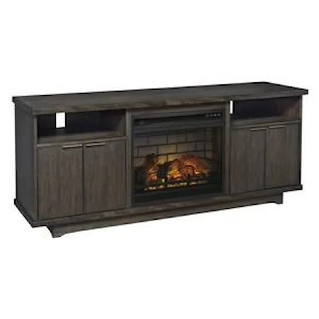 66" TV Stand with Log Fireplace Insert