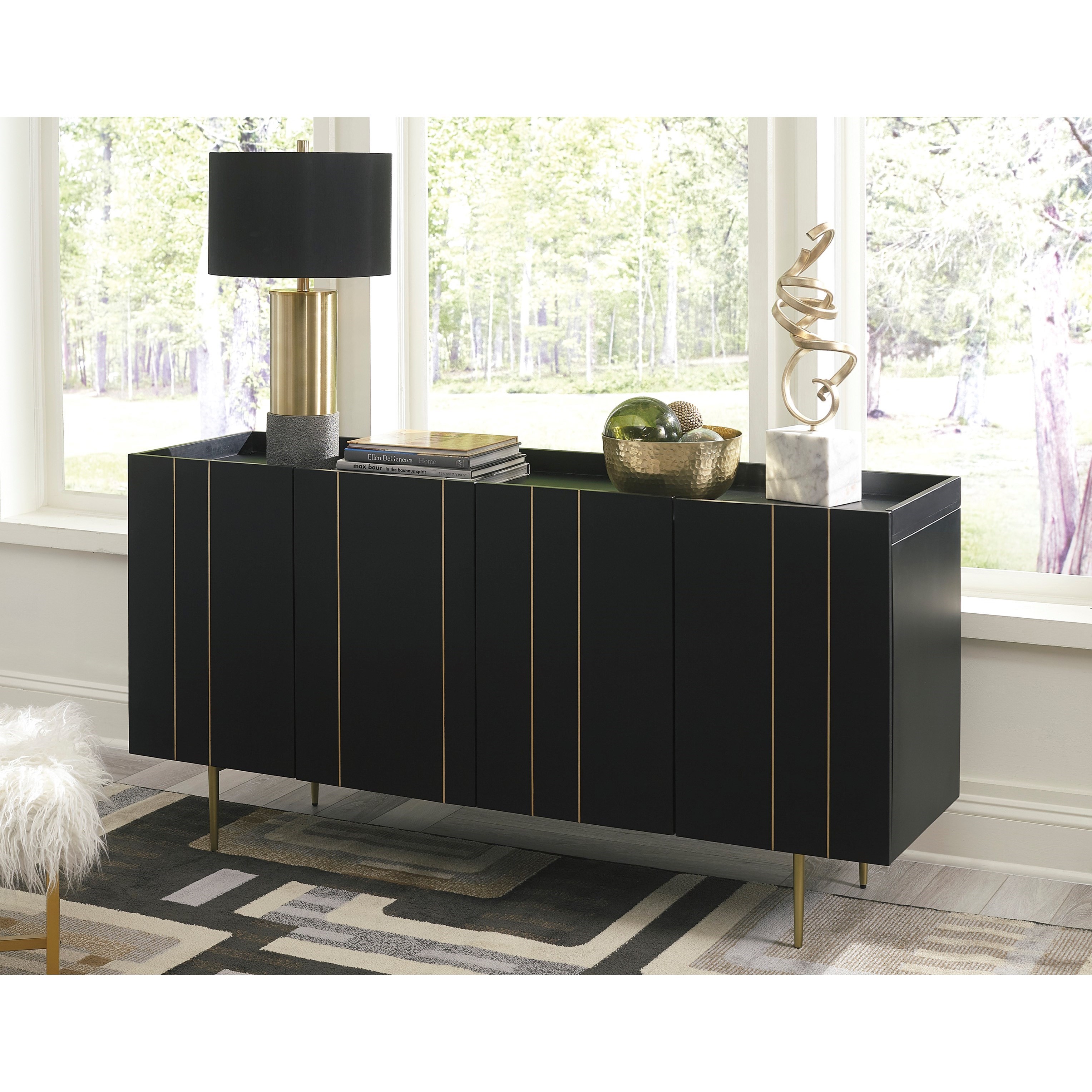 Ashley Signature Design Brentburn A4000260 Black Finish Solid Wood