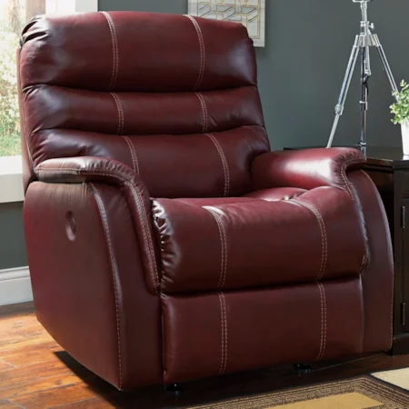 Contemporary Leather Match Power Rocker Recliner