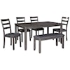 Signature Design Bridson 6-Piece Rectangular Dining Room Table Set