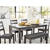 Ashley Signature Design Bridson 6-Piece Rectangular Dining Room Table Set