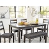 Signature Design by Ashley Furniture Bridson 6-Piece Rectangular Dining Room Table Set