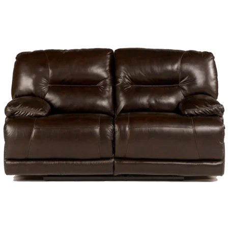 Powerized Two Person Reclining Love Seat with Fully Padded Footrests