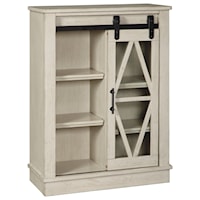 Accent Cabinet with Glass Barn Door