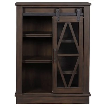 Accent Cabinet with Glass Barn Door