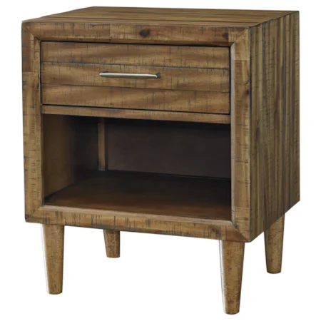 Mid-Century Modern One Drawer Nightstand