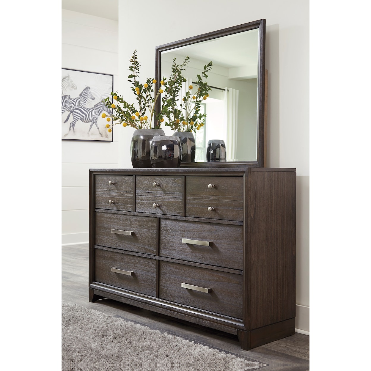 Michael Alan Select Brueban Dresser and Mirror Set