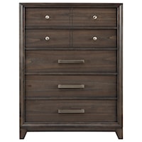 Contemporary Five Drawer Chest with Felt-Lined Drawer