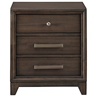 Contemporary Three Drawer Nightstand