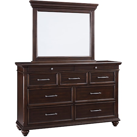 Dresser and Mirror Set