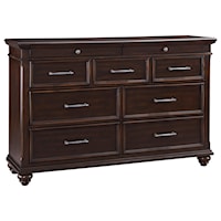 Traditional 9 Drawer Dresser with Felt-Lined Drawers