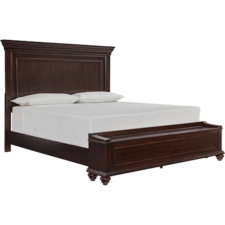Queen Panel Bed with Storage Bench