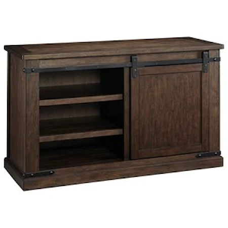 Mango Veneer Medium TV Stand with Barn Door